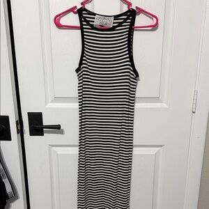 Black and White Striped Maxi Dress